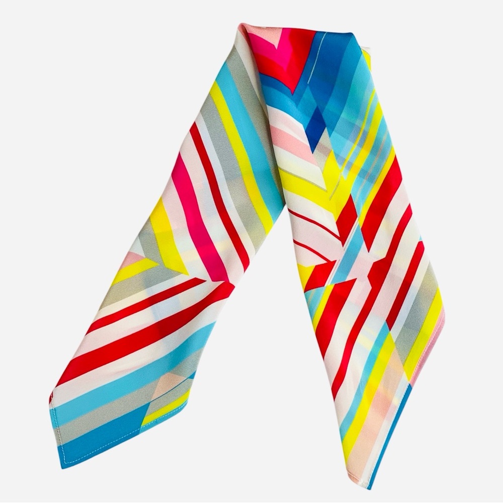 NWT SILKLETTE Alignment 100% Fine Silk Kerchief Scarf MULTICOLOR - Picture 3 of 7
